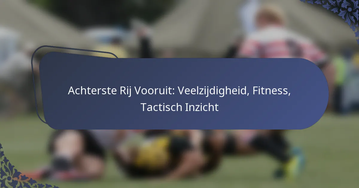 Achterste Rij Vooruit: Veelzijdigheid, Fitness, Tactisch Inzicht