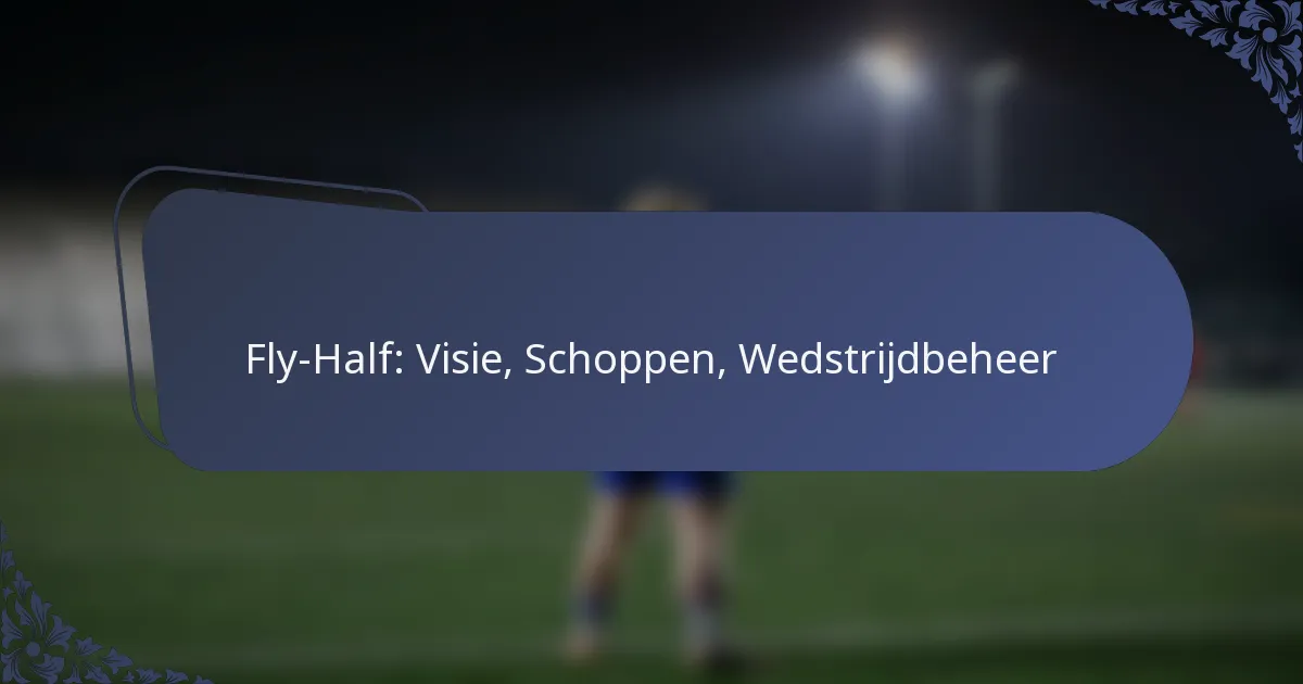 Fly-Half: Visie, Schoppen, Wedstrijdbeheer