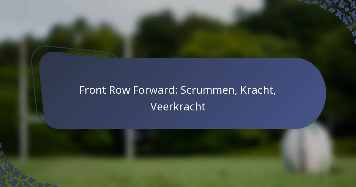Front Row Forward: Scrummen, Kracht, Veerkracht