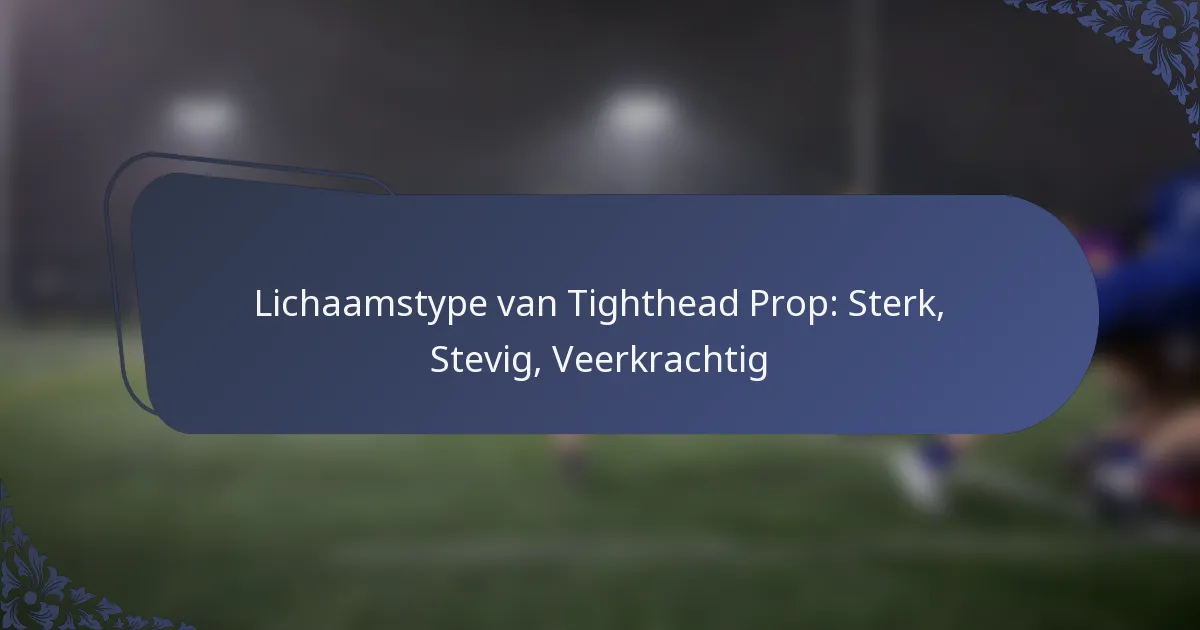Lichaamstype van Tighthead Prop: Sterk, Stevig, Veerkrachtig