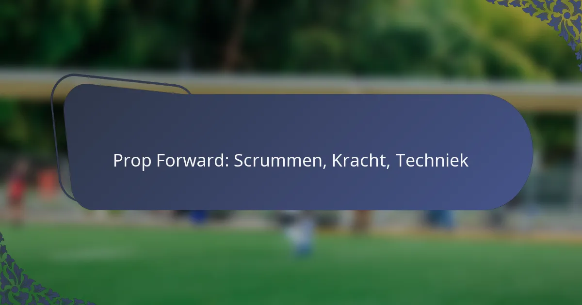 Prop Forward: Scrummen, Kracht, Techniek