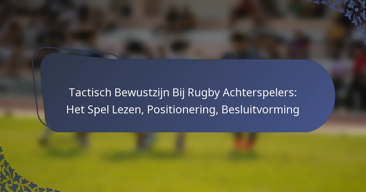 Tactisch Bewustzijn Bij Rugby Achterspelers: Het Spel Lezen, Positionering, Besluitvorming