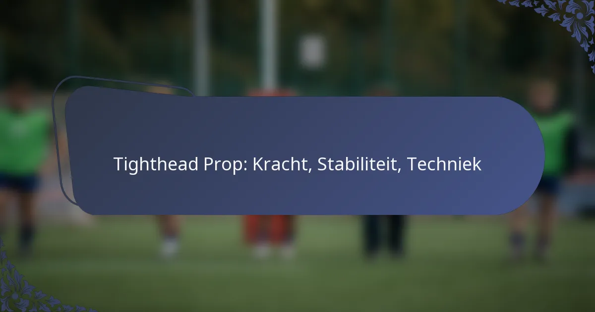 Tighthead Prop: Kracht, Stabiliteit, Techniek