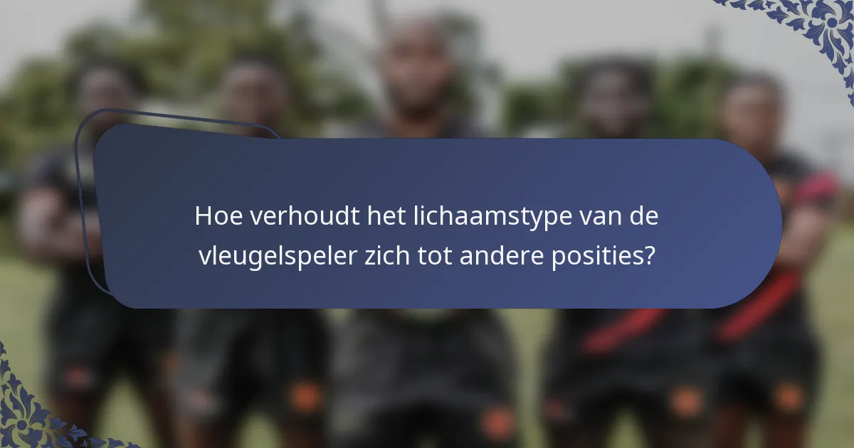 Hoe verhoudt het lichaamstype van de vleugelspeler zich tot andere posities?